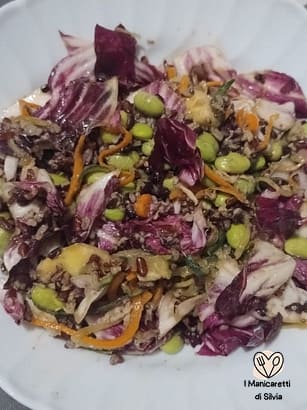 insalata di riso venere con verdure